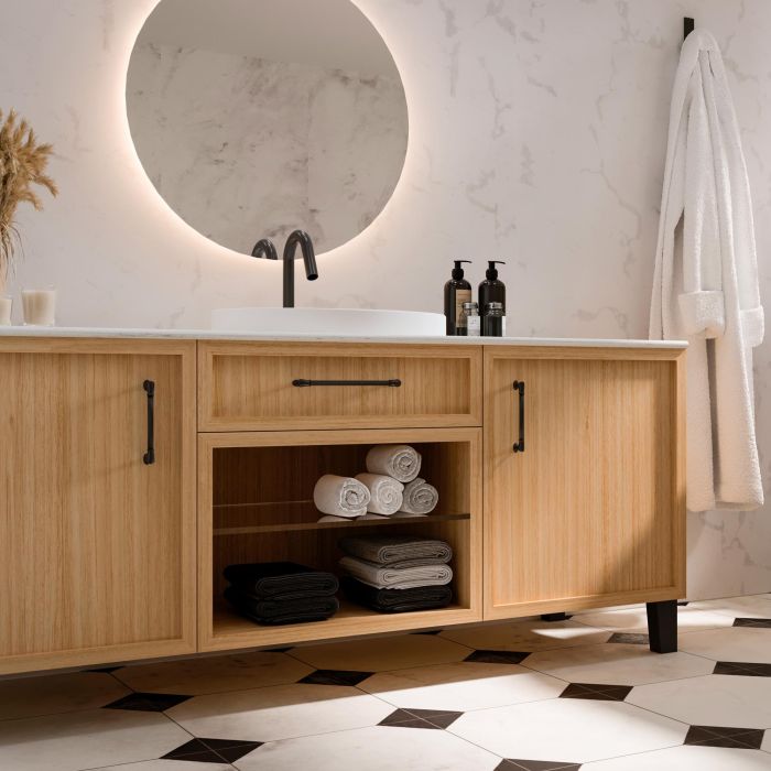 Emuca Lote de 20 tiradores para mueble Suez, L184mm, intereje 160mm, Aluminio, Pintado negro 8