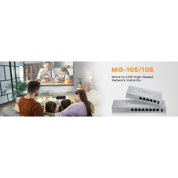 Zyxel MG-105 Switch No Administrado 5 Puertos 2.5G Ethernet Full Duplex Montaje en Pared 2
