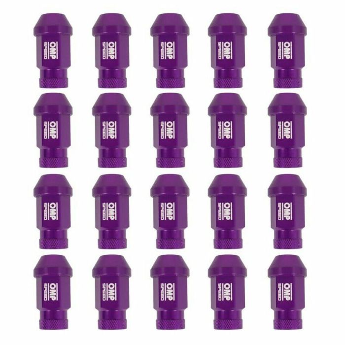 Omp Speed Juego De 20 Tuercas De Aluminio M14x1.25 Llave De 19 Largo 40 mm Color Morado De Aluminio 7075 OMPS09941411 2