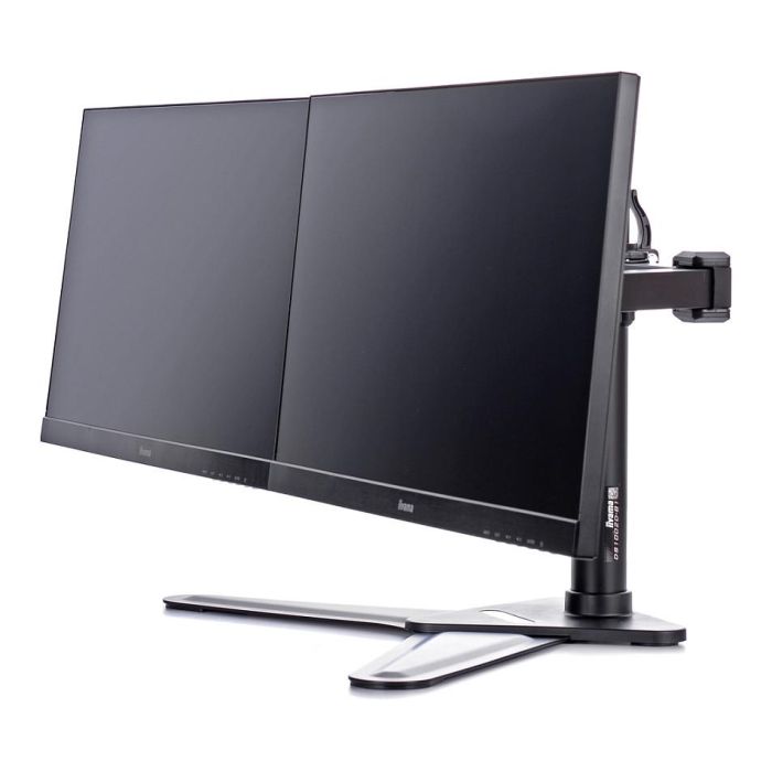 iiyama DS1002D-B1 Soporte de Mesa para 2 Pantallas, Ajuste de Altura, 10 kg por Pantalla, VESA 100x100/75x75 mm, Para Pantallas 10''-30'', Negro 9