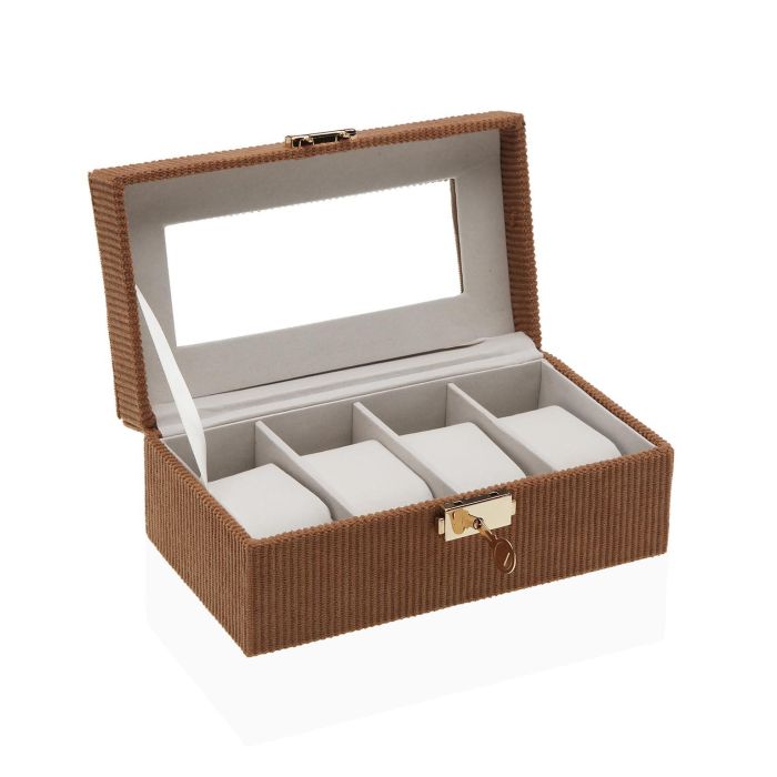 Caja Terracota Para 4 Relojes Versa 11X8CM (2 Unidades) Caja Terracota Para 4 Relojes Versa 11X8CM (2 Unidades)