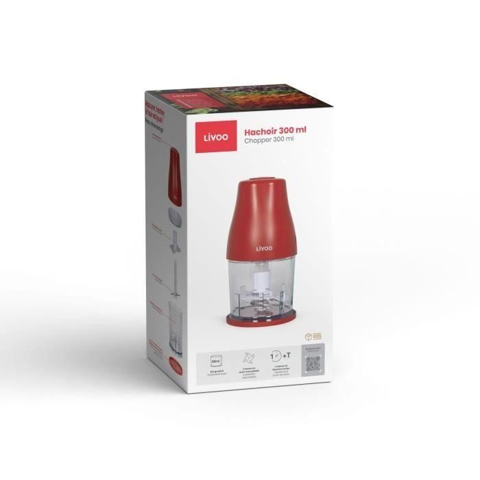 Livoo DOP244R Picadora de Carne 300 ml Rojo Chile 3 Livoo DOP244R Picadora de Carne 300 ml Rojo Chile 3