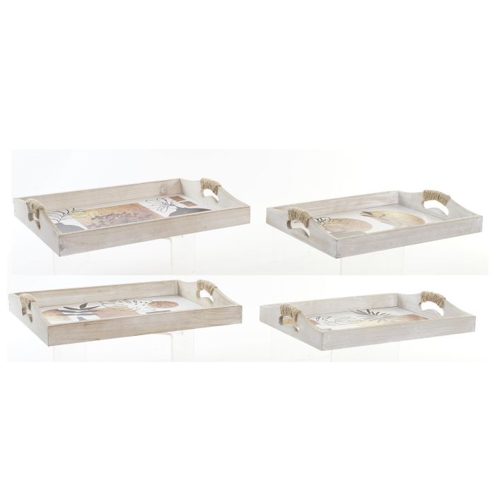 Bandeja Moderno DKD Home Decor Negro Dorado 30 x 6 x 40 cm Set de 2 (2 Unidades) 2 Bandeja Moderno DKD Home Decor Negro Dorado 30 x 6 x 40 cm Set de 2 (2 Unidades) 2