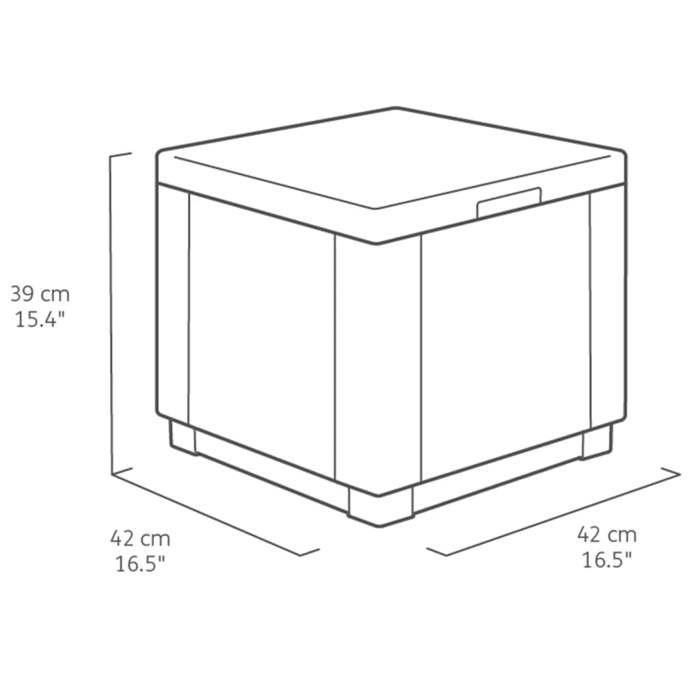 ALLIBERT JARDIN Mesa cubo de mimbre tejida con 60 l de almacenamiento - 42x42x39 cm - Grafito 3 ALLIBERT JARDIN Mesa cubo de mimbre tejida con 60 l de almacenamiento - 42x42x39 cm - Grafito 3