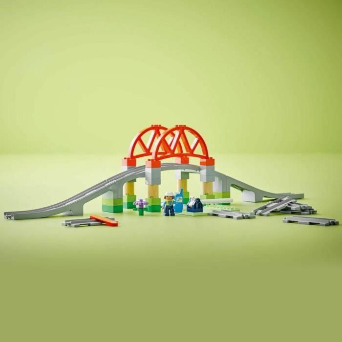 Set de expansión LEGO DUPLO My Town 10426: vías de tren y puente - Juguetes de aprendizaje temprano 3