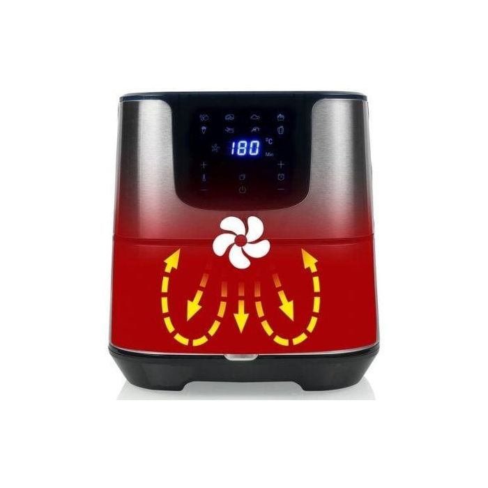 Princess 182060 Freidora de Aire Airfryer Deluxe Digital XXL, 5.5L, 1700W, Sin Aceite, 8 Programas, Acero Inox 3