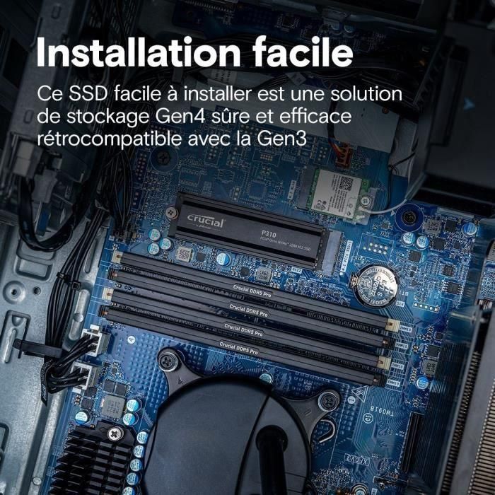 Crucial CRU0649528944764 P310 SSD Interno 1 TB NVMe M.2 Gen4 hasta 7100 MB/s 4