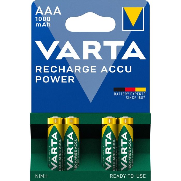 Varta 5703301404 Pilas Recargables Ni/MH HR03 AAA 1000mAh Accu Power 4uds 1