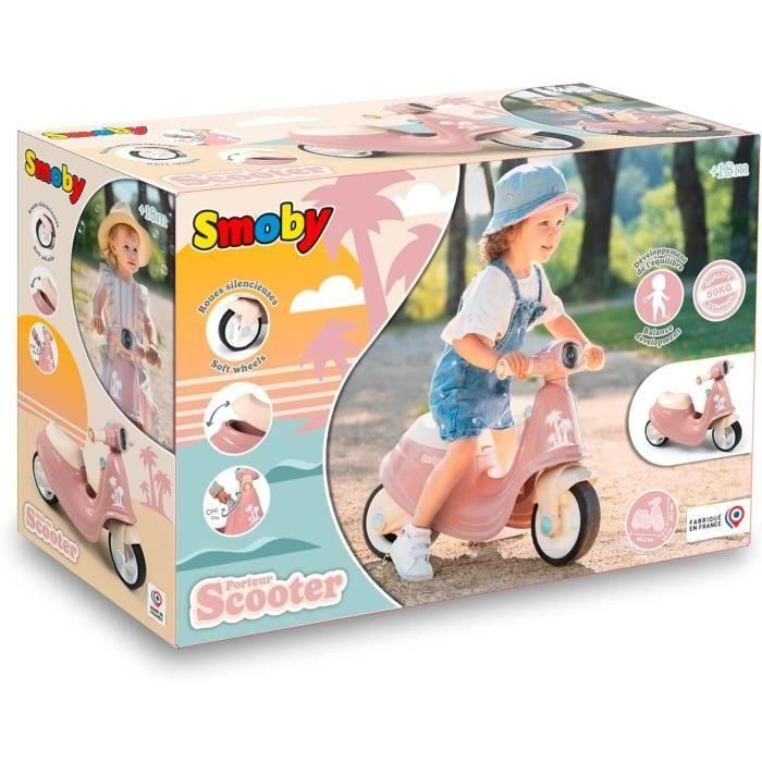 Smoby SMOB721008 Porta Patinete Rosa Convertible en Caja de Juguetes, con Ruedas Silenciosas para Niños A partir de 2 Años 5
