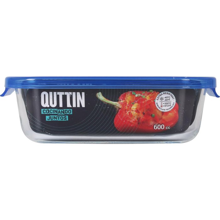 Fiambrera rectangular con tapa azul 17.5x13 cm Quttin (6 Unidades) 1