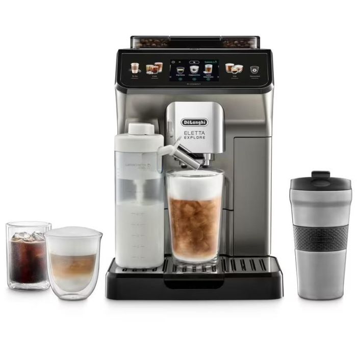 DeLonghi ECAM450.86.T Cafetera Espresso Automática Eletta Explore 1.8L con Molinillo Integrado Titanio