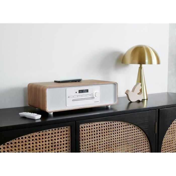Thomson THO1721992683631 Microsistema Bluetooth Radio FM/CD/MP3/USB, 60W, Ecualizador, Blanco y Negro 2