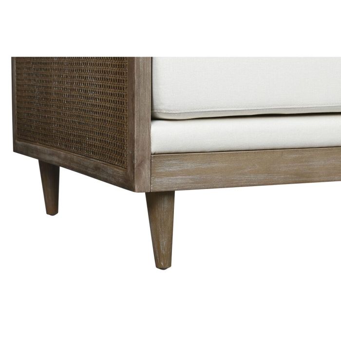 DKD Home Decor Sofá de Diseño Romántico, Ratán y Poliéster, Marrón Crudo, Desmontable, 208 cm Ancho x 86 cm Fondo x 88 cm Alto, Asiento 45 cm 3 DKD Home Decor Sofá de Diseño Romántico, Ratán y Poliéster, Marrón Crudo, Desmontable, 208 cm Ancho x 86 cm Fondo x 88 cm Alto, Asiento 45 cm 3