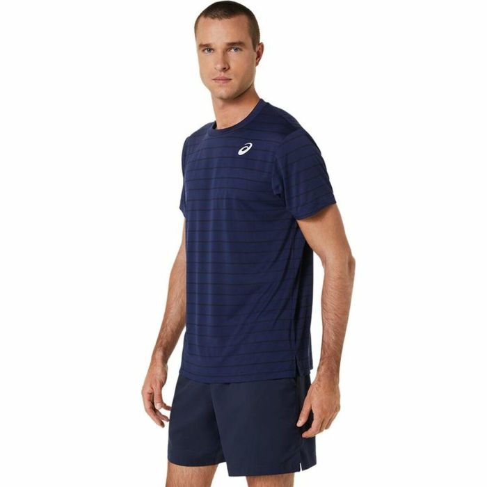 Camiseta de Manga Corta Hombre Asics Court Azul marino Tenis 3 Camiseta de Manga Corta Hombre Asics Court Azul marino Tenis 3