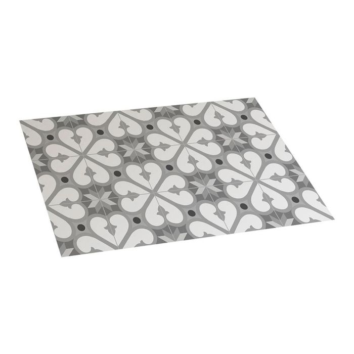 Croma Collection Alfombra vinílica Bcn 45x75 cm, PVC, antideslizante, gris estampado
