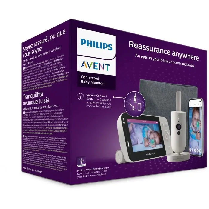 Philips Avent Monitor de vídeo conectado SCD953/26 Blanco seda