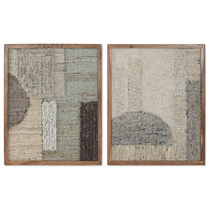 Cuadro Home ESPRIT Beige Gris Abstracto Urbano 60 x 3 x 75 cm (2 Unidades)