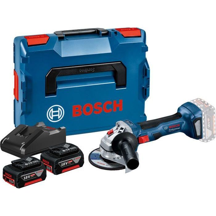 Amoladora BOSCH PROFESSIONAL GWS 18V-7 + 2 baterías 4,0Ah + cargador GAL 18V-40 + L-Boxx Amoladora BOSCH PROFESSIONAL GWS 18V-7 + 2 baterías 4,0Ah + cargador GAL 18V-40 + L-Boxx