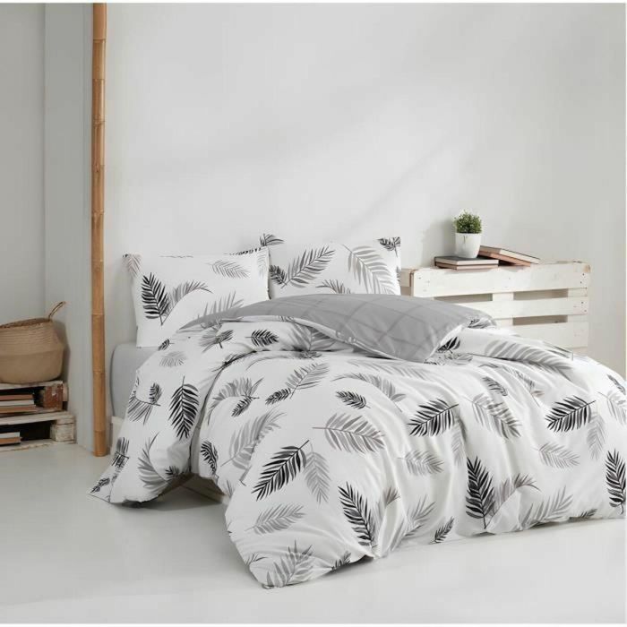 Juego de Cama 220x240 cm con 2 Fundas de Almohada 60x60 cm - 100% Algodón Reforzado - Gris - ASI8683743677702 3