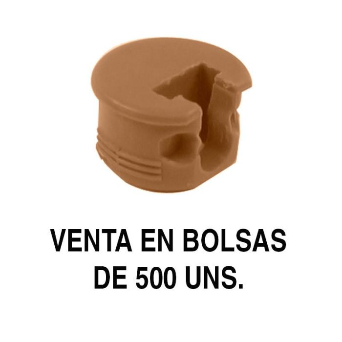 HERRAJES ALK Soporte de Cazoleta Luna, Acabado Roble, para Muebles (500 Unidades)