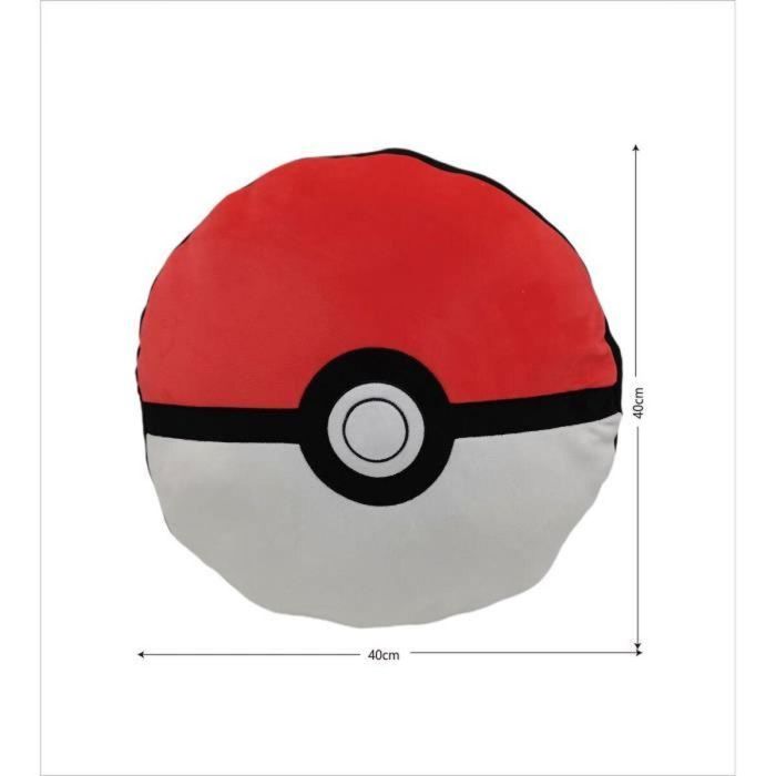 Pokemon POK3700891706674 Cojín Redondo Poké-ball de Microfibra - 40 cm Premium 1