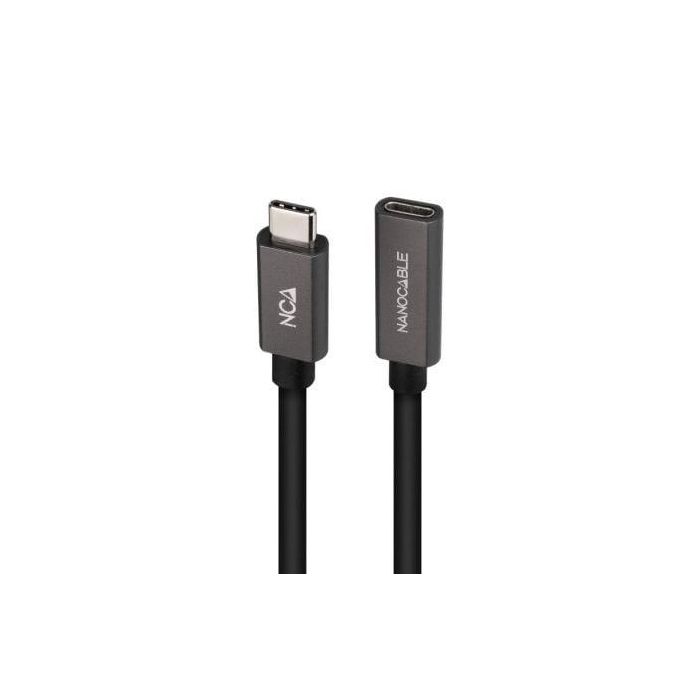 NANOCABLE Cable Prolongador USB-C 3.2 Gen2x2 20Gbps 3A, 4K/60Hz, USB-C/M-USB-C/H, Negro, 1 m 1 NANOCABLE Cable Prolongador USB-C 3.2 Gen2x2 20Gbps 3A, 4K/60Hz, USB-C/M-USB-C/H, Negro, 1 m 1
