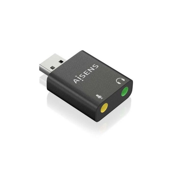 AISENS - CONVERSOR USB-A A AUDIO 48KHz, USB-A/M-2xJACK 3.5/H, NEGRO 1 AISENS - CONVERSOR USB-A A AUDIO 48KHz, USB-A/M-2xJACK 3.5/H, NEGRO 1