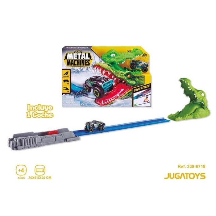 Pista metal machines croc attack, incluye 1 coche 30x9'5x20cm 2