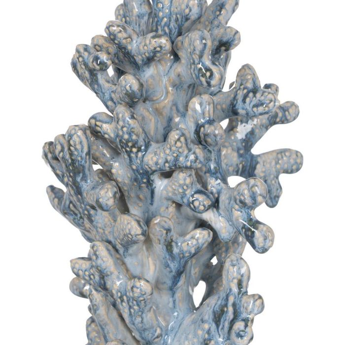 Figura Coral Azul Cerámica Decoración 16,50 X 16,50 X 32 cm