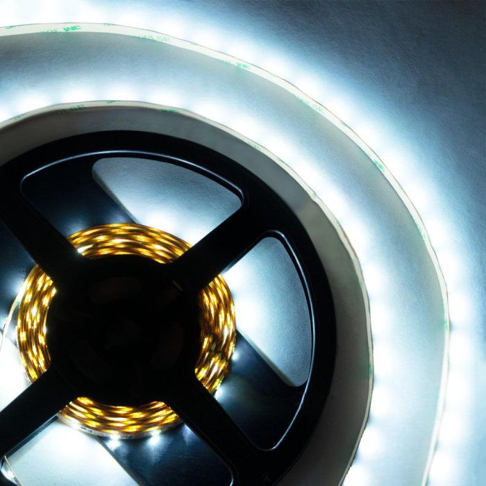 SKY-FSL2835-120-CCT Tira LED Flexible SMD 2835 CCT 24V, 5 Metros, 12W/m, 1200Lm/m IP20 Autoadhesiva 3M para Iluminación Decorativa 1