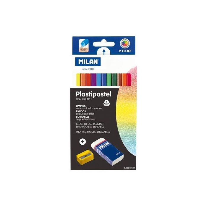 Ceras Milan Plastipastel Con Goma Y Afila Caja De 12