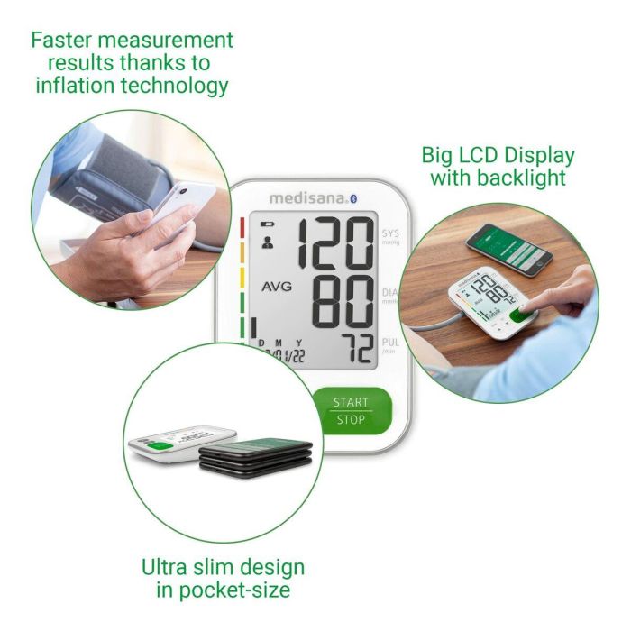 Medisana BU 570 Tensiómetro Conectado Bluetooth - Detección Arritmias, Pantalla Grande Dígito XXL, Diseño Delgado, 240 Memorias 2 Medisana BU 570 Tensiómetro Conectado Bluetooth - Detección Arritmias, Pantalla Grande Dígito XXL, Diseño Delgado, 240 Memorias 2