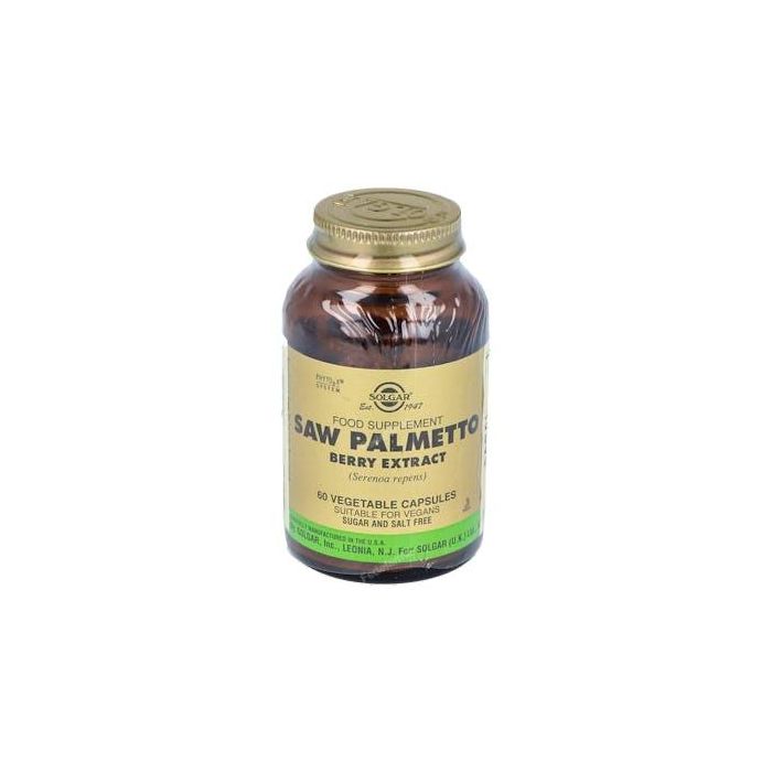 SOLGAR Sabal Baya (Saw Palmetto / Serenoa Repens) 60 Cápsulas Veganas para Vías Urinarias