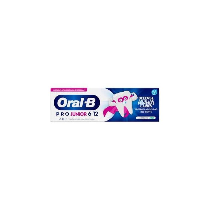 Oral-B PRO JUNIOR Pasta Dentífrica para Niños 6-12 Años, Fortalece Dientes y Salud Bucal Sólida, Sabor Menta y Anís, 75 ml