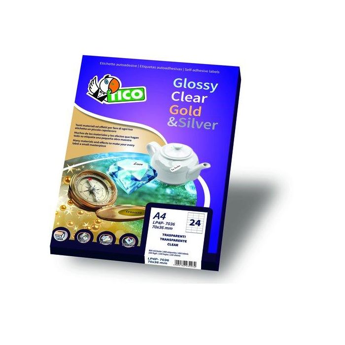 Etiquetas Adh.Impr.Tico A4 Blanca Brillante Laser Caja 100H 210X297 Mm Rectangular 100 Uds.(Pg4-210297)