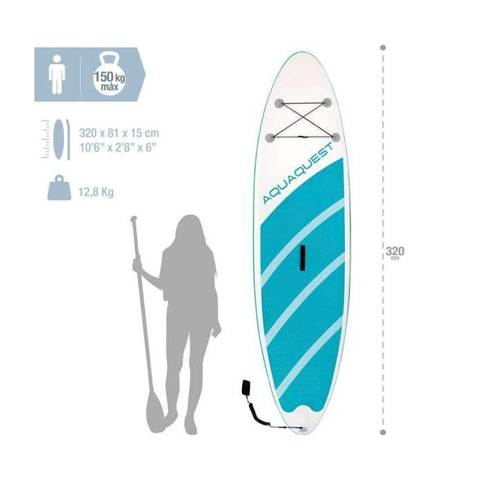 Aqua Quest Tabla Paddle Surf 320 Sup 320x81cm con Accesorios 5