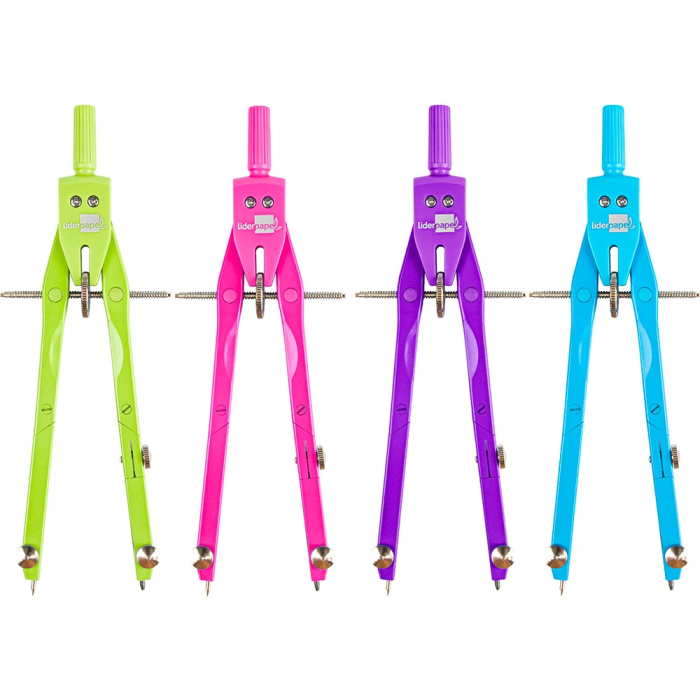 Liderpapel Compás Micrométrico con Adaptador, Articulado, Minos 2mm, Colores Surtidos, Longitud 17cm 6