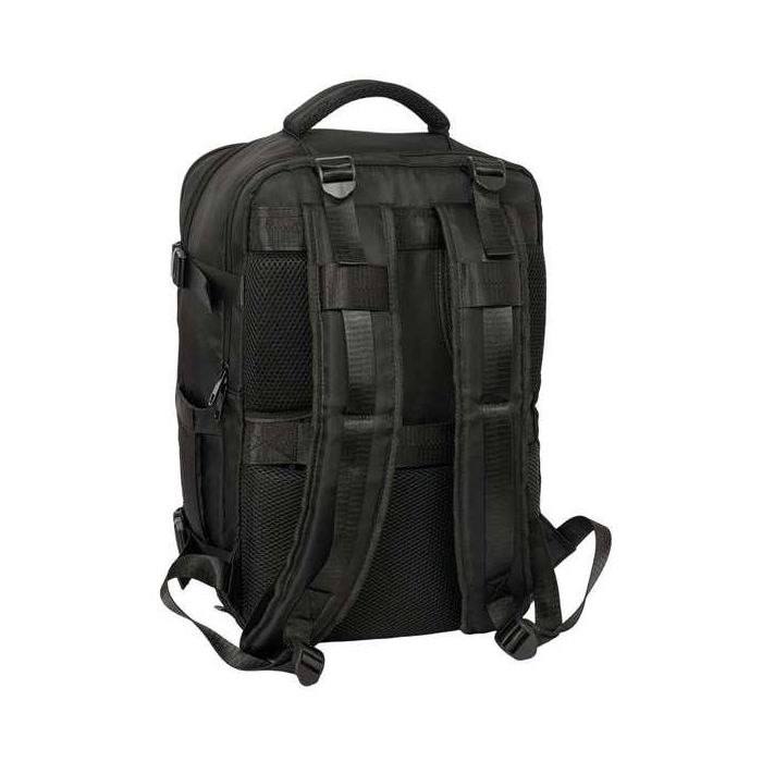 Safta Mochila de Viaje Cabina para Portátil 15,6" Real Madrid Negro con Conector USB y Zapatillero 1