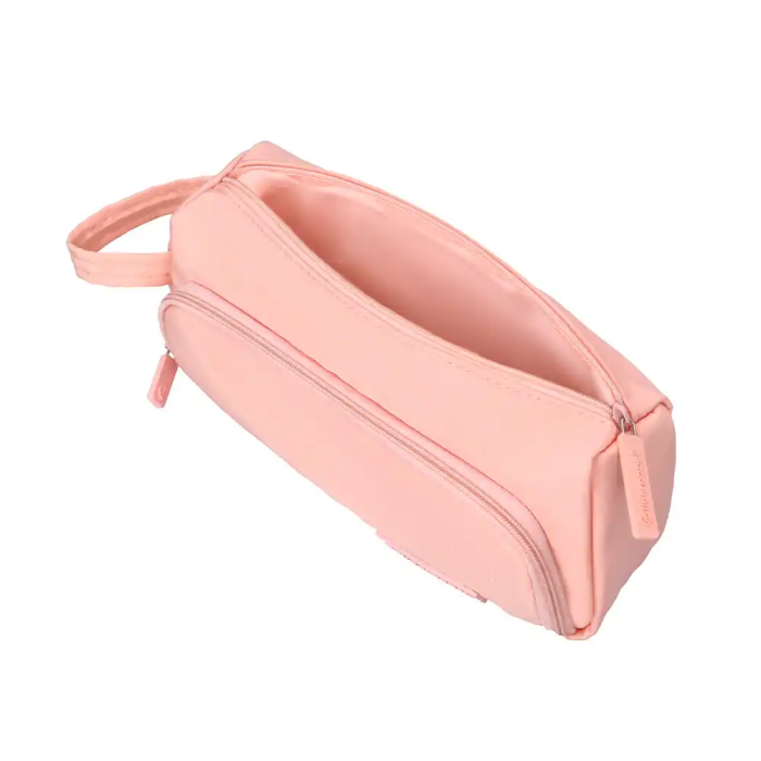 Liderpapel Estuche Portatodo Minibag Rosa Pastel con 2 Cremalleras y Bolsillo Interior 210x100x70 mm 3