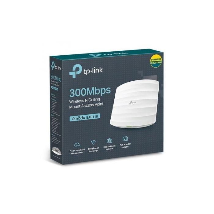 TP-Link EAP110 Omada Punto de Acceso Wi-Fi N 300 Mbit/s 2.4 GHz PoE Blanco para Techo/Pared, Incluye Adaptador PoE 3 TP-Link EAP110 Omada Punto de Acceso Wi-Fi N 300 Mbit/s 2.4 GHz PoE Blanco para Techo/Pared, Incluye Adaptador PoE 3