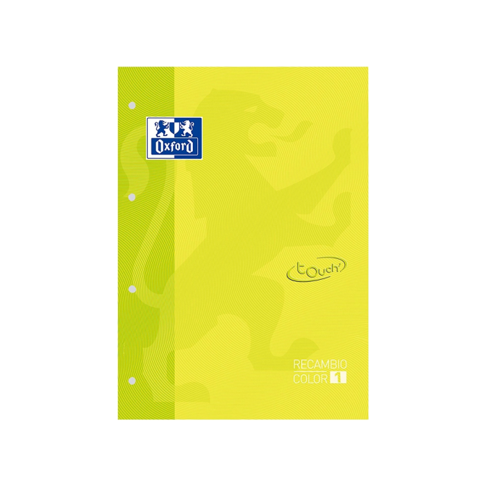 Oxford Recambio Din A4+ 80 Hojas 90gr Cuadriculado 5mm Tapa Blanda 4 Taladros Verde Lima 1