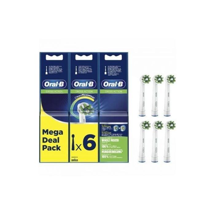 Cabezal de Recambio para cepillo Oral-B Pro Cross Action/ Pack 6 uds