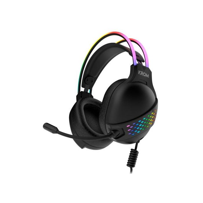 Krom NXKROMKLAIM Auriculares Gaming Klaim Diadema con Micrófono Omnidireccional Drivers 50mm RGB Rainbow USB A y Jack 3.5mm Negro 1 Krom NXKROMKLAIM Auriculares Gaming Klaim Diadema con Micrófono Omnidireccional Drivers 50mm RGB Rainbow USB A y Jack 3.5mm Negro 1