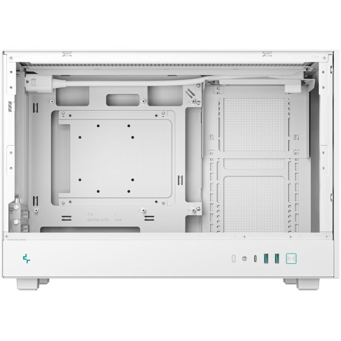 DeepCool CH260 WH Micro Torre Gaming PC Blanco, compatible con micro ATX/Mini-ITX, ventana de vidrio templado 5