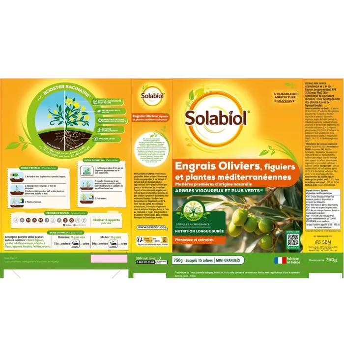 Solabiol Fertilizante Oliva e Higuera Estuche 750 g UAB 1 Solabiol Fertilizante Oliva e Higuera Estuche 750 g UAB 1