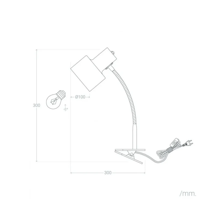 Lámpara de Mesa Flexo Escritorio Acero Pinza Secunderabad [SKD-T1004]