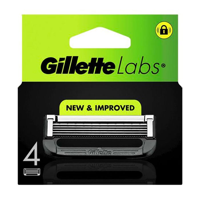 Gillette Cuchillas de Afeitar Recambios SKINCARE LABS para Hombre - Afeitado Apurado y Suave, 4 Unidades