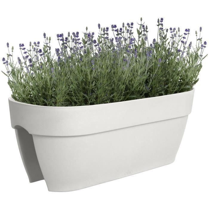 ELHO ELH8711904534448 Maceta Vibia Campana Flower Bridge 60, Blanca, L 26 x A 59 x A 22 cm, para Balcón y Exterior, 100% Reciclada 3