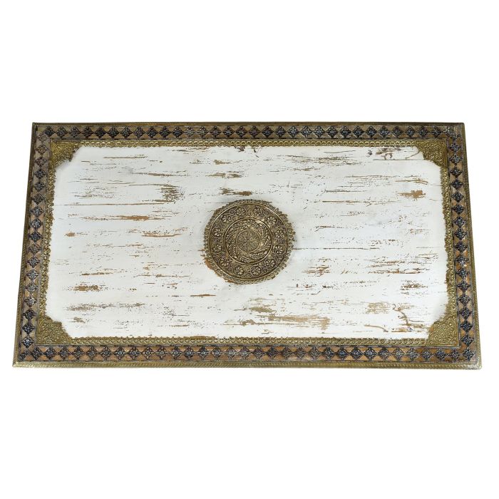 Giner y Colomer Mesa de Centro Madera de Mango Blanco Envejecido 140 cm 3