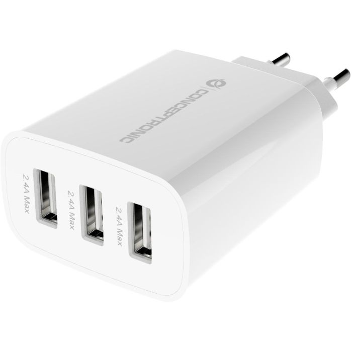 Conceptronic ALTHEA13W Cargador 3 Puertos USB-A 30W 5V/2.4A Blanco 1